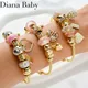 Stainless Steel Pandora Bracelets Gold Plated Love Letter Shell Heart Charm Bracelet For Women DIY