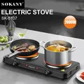 Fornello a doppia stufa da 2000W temperatura regolabile cucina multifunzionale per uso domestico fornello elettrico a doppia pentola fornello da cucina