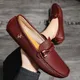 YRZL mocassini per uomo scarpe Casual in pelle mocassini da uomo mocassini traspiranti Slip on Wine