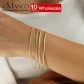 eManco 10 pezzi vendita calda all'ingrosso braccialetto a catena di serpente in acciaio inossidabile gioielli di moda per uomo donna braccialetto a maglie in acciaio inossidabile