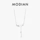 MODIAN Real 925 Sterling Silver Charm Shell Pearl Flower Pendant Necklace Elegant Neck Chain For