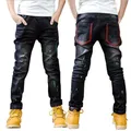 Boys spring jeans fashionable baby boys autumn denim trousers 3-11T kids warm pants black jeans