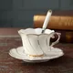 Exquisite Europe Noble Bone China Coffee Cup Saucer And Spoon Set with Gold Ceramic Cappuccino