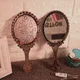 Vintage Vanity Decorative Mirror Hand with Handle Antique Round Cosmetic Makeup Mirror Compact