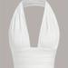 Ruched Halter Neck Top, Y2k Sexy Backless Halter Top For Summer, Women's Clothing