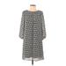 H&M Casual Dress - Shift: Gray Argyle Dresses - Women's Size 4