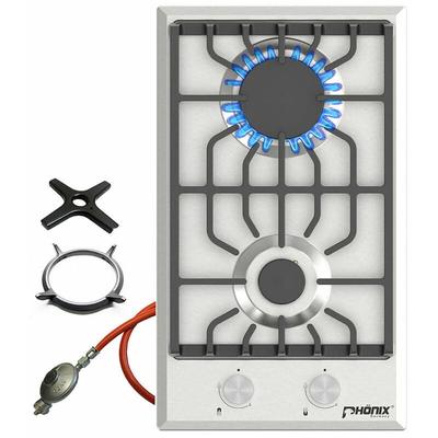 Phönix Domino-BSL Gaskochfeld Inox Gaskocher 2 flammig, Propan /H-Gas
