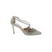 Badgley Mischka Heels: Pumps Stiletto Cocktail Silver Shoes - Women's Size 37 - Pointed Toe