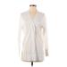 Nine West Pullover Sweater: White Solid Tops - Women's Size X-Small