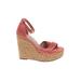 Steve Madden Wedges: Red Solid Shoes - Women's Size 6 - Open Toe