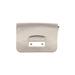 FURLA Leather Clutch: Metallic Silver Solid Bags