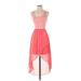 Xhilaration Casual Dress - High/Low: Pink Solid Dresses - Women's Size X-Small