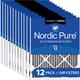 Nordic Pure 20 x 25 x 1pm12 C-12 Bundfaltenhose Merv 12 Plus Carbon AC Ofen Filter (12 Pack), 50,8 x 63,5 x 2,5 cm