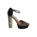 Steve Madden Mule/Clog: Black Snake Print Shoes - Women's Size 10 - Peep Toe