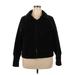 Athleta Fleece Jacket: Below Hip Black Print Jackets & Outerwear - Women's Size 2X