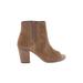 TOMS Ankle Boots: Tan Solid Shoes - Women's Size 5 - Peep Toe