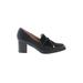 Journee Collection Heels: Loafers Chunky Heel Classic Black Solid Shoes - Women's Size 8 - Round Toe