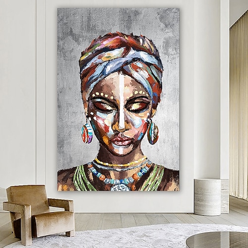 Handgefertigtes Ölgemälde auf Leinwand, Wandkunst, Dekoration, Figur, Porträt für Wohnkultur, gerollt, rahmenlos, ungedehnt Image