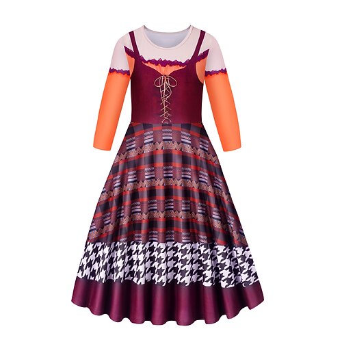 Hexe Kleid Cosplay Kostüm Cosplay Musterkleid for Mädchen Kinder Kindertag Maskerade Image
