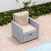 JULY'S SONG Convertible Wicker Chaise Lounge w/ Adjustable Backrest Wicker/Rattan in Gray | Outdoor Furniture | Wayfair Y8L013-GY