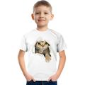 Kids Boys' T shirt Tee Short Sleeve Cat Dinosaur Graphic 3D Print Animal School Children Tops Active White Cat Bright white White cat