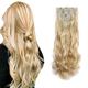 Clip in Hair Extensions 22 Inche Hairpieces 7 Pieces/set Clip On Hair Extension Heat Resistant Synthetic Fiber for Women Daily Use Hair Make Clip Hair Extensions