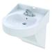 BESTCARE WH3740-3375L-SO-110V-BAT Bathroom Sink,White,SS,Wall Mount,0.5gpm