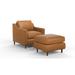 Wide Chair - Leather Creations Sorrento 31" Wide Chair w/ Ottoman Wood/Genuine Leather in Brown | 32 H x 31 W x 37 D in | Wayfair 7311-CH&OT-SS