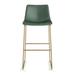 AllModern Nia Vegan Leather Bar & Counter Stool Upholstered/Leather/Metal/Faux leather in Green/Yellow | 38.5 H x 18 W x 22 D in | Wayfair