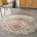 Blue/Gray Round 5' Area Rug - Union Rustic Wolford Southwestern Blue/Brown/Red/Ivory Area Rug Polypropylene | Wayfair