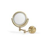 Jerdon Wall-Mounted Makeup Mirror with LED Lighting - 8.5 Round Mirror Frame - Gold Finish - 8X Magnification - Direct Wire - Model HL75BGD