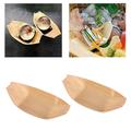 Boat Shape Wood Tray Wooden Food Bamboo Boats Wedding Favors for Baby Shower Snack Plate 100 Pcs