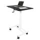 Stand Up Desk Store Crank Adjustable Height Single Column Rolling Mobile Standing Desk (White Frame/Black Top 40 Wide)