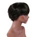 NIUREDLTD Short Hair Black Full Wigs For Fashion Women Wig Charming Bob Brazilian Wig Black 6.7in