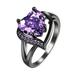 Awdenio Ring Fashion Color Big Zircon Heart Shaped Copper Ring Size 6-10 Discount