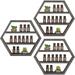 NLIBOOMLife Essential Oil Rack Wall Mounted Essential Oil Wooden 3-Tier Nail Polish Organizer Holder Solid Wood Hexagon Display Shelves for Essential Oils Wall Rack 3Pack