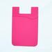 Phone Card Holder Sockets ID Credit Card Adhesive Silicone Wallet Mobile Phone Case Sleeve Pouch for Most Smartphones (Hot Pink)