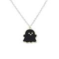 Cute Cartoon Ghost Friendship Couple Pendant Necklaces Black and White Ghost Necklaces Couples Friendship for Best Friend Lovely Women Necklaces Halloween Jewelry D8T1