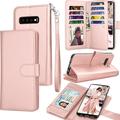 Wallet Case For Samsung Galaxy S10 / S10 Plus / S10 5G / S10e / S10+ Luxury PU Leather Wallet Case Wrist Strap Flip Folio [Detachable Magnetic Hard Case] & Kickstand ID&Credit Card Slots