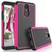 LG Q7 Case LG Q7 Plus/LG Q7+ Case for Girls [Tmajor] Shock Absorbing [Hot Pink] Rubber Silicone & Plastic Scratch Resistant Rugged Bumper Grip Cute Sturdy Hard Phone Cases Cover