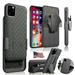 iPhone 11 12 Pro Max 12 Mini XR XS MAX 7 8 Plus Case 180 Rotating Swivel Belt Clip Slim Holster Shell Combo Case Cover [Kickstand Feature] for Apple Smart Phone - Black