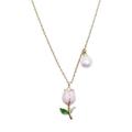 Japanese Korean Temperament Elegant Necklace Tulip Tassel Pearl Necklace E49C U9S1