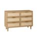 Bayou Breeze Agaba 6 Drawers Rattan Dresser Rattan Drawer Wood in Brown | 29.45" H x 43.31" W x 15.75" D | Wayfair 021102DB63C44B2CBB6C93FA39E5FF77