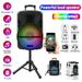 Dolift Portable Wireless Bluetooth PA Speaker Indoor/Outdoor 12 Woofer & 1.5 Tweeter With Stand Mic Remore Control Colorful Lights Trolley Handle Wheels Support FM/TF/USB/AUX