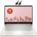 HP 2022 est Premium 14-inch HD Laptop|Intel Celeron N4020 to 2.8GHz 8GB RAM 192GB(64GB SSD+ 128GB Card)|Webcam Bluetooth HDMI USB-C Wi-Fi|LIONEYE Bundle|Rose Gold 14-dq0054dx