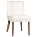 August Grove® Hundt Linen Blend Back Side Chair in White Wood/Upholstered in Brown/White | 34 H x 20 W x 26 D in | Wayfair