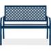 Red Barrel Studio® Outdoor Bench 2-Person Metal Steel Benches Furniture For Garden, Patio, Porch, Entryway W/Geometric Backrest | Wayfair