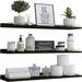 Latitude Run® Breniya 3 Piece Solid Wood Floating Shelf Wood in Black | 1.5 H x 23.6 W x 6 D in | Wayfair 9B985A4AB4CF4F1A82283CB699D4374F