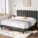 Latitude Run® Chasetin Upholstered Platform Bed Upholstered, Linen in Gray | 41 H x 76 W x 81 D in | Wayfair D46DE3788F074751ACF5CBB909BF05BD