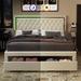 Wrought Studio™ Bed Frame w/ Two Storage Drawers & LED Headboard Acrylic Mirrored | 11 H x 56 W x 79.3 D in | Wayfair